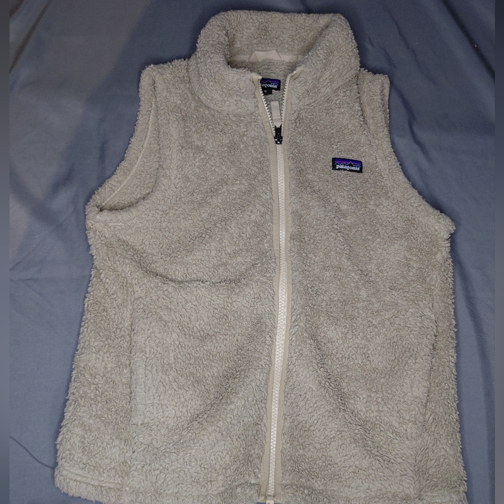 Patagonia Kids Light Grey Sherpa Fleece Vest
